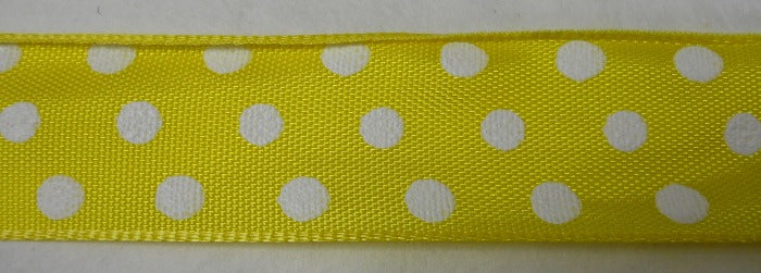 Nastro "Pois" giallo pois bianchi 25 mm