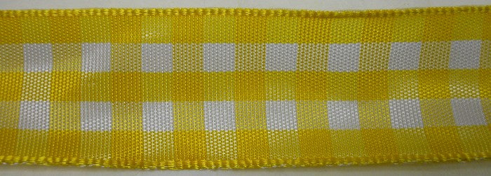 Nastro "Quadri" giallo/bianco 25 mm