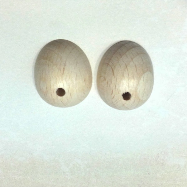 Mezzo uovo in legno - 25 x 30 mm (cfz 2 pezzi))