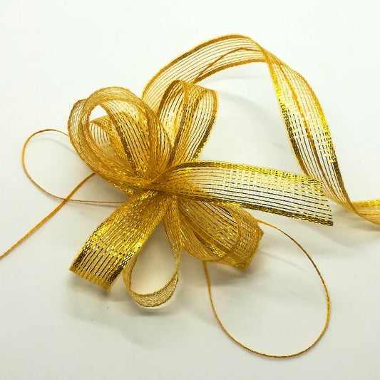 Nastro Rete con tirante - Oro - H 15 mm