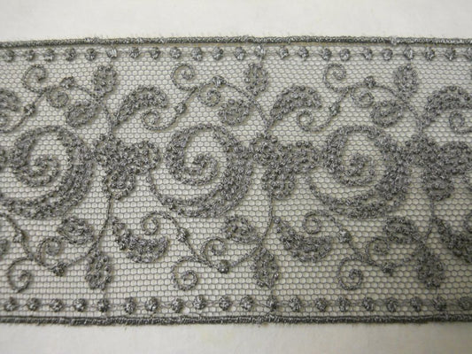 Nastro Valenciennes Grigio - H 50 mm