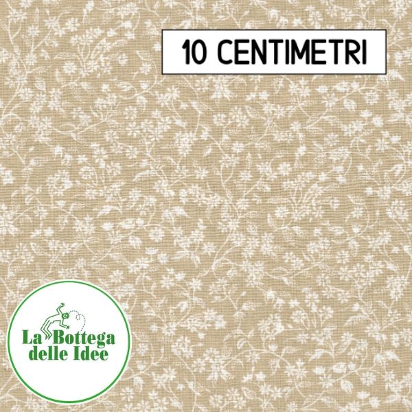 Fantasia Floreale - Bianco su fondo Beige (Var. 112)