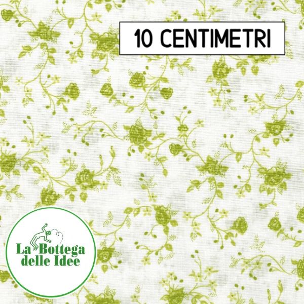 Fantasia Floreale - Verde su fondo Bianco (Var. 116)